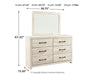 Cambeck King Upholstered Panel Bed with Mirrored Dresser Huntsville Furniture Outlet