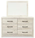 Cambeck King Upholstered Panel Bed with Mirrored Dresser Huntsville Furniture Outlet