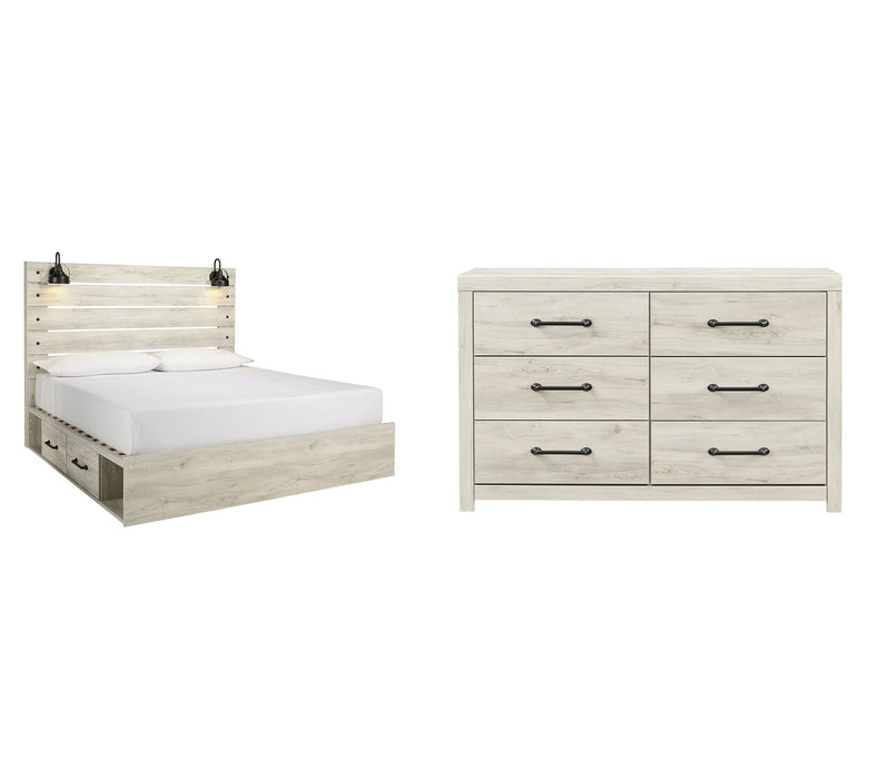 Cambeck Queen Panel Bed with 2 Storage Drawers with Dresser Huntsville Furniture Outlet