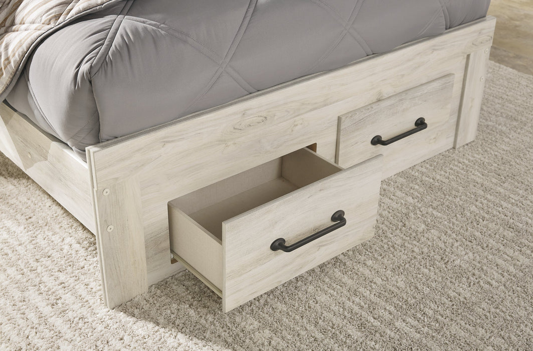 Cambeck Queen Panel Bed with 2 Storage Drawers with Mirrored Dresser, Chest and 2 Nightstands Huntsville Furniture Outlet