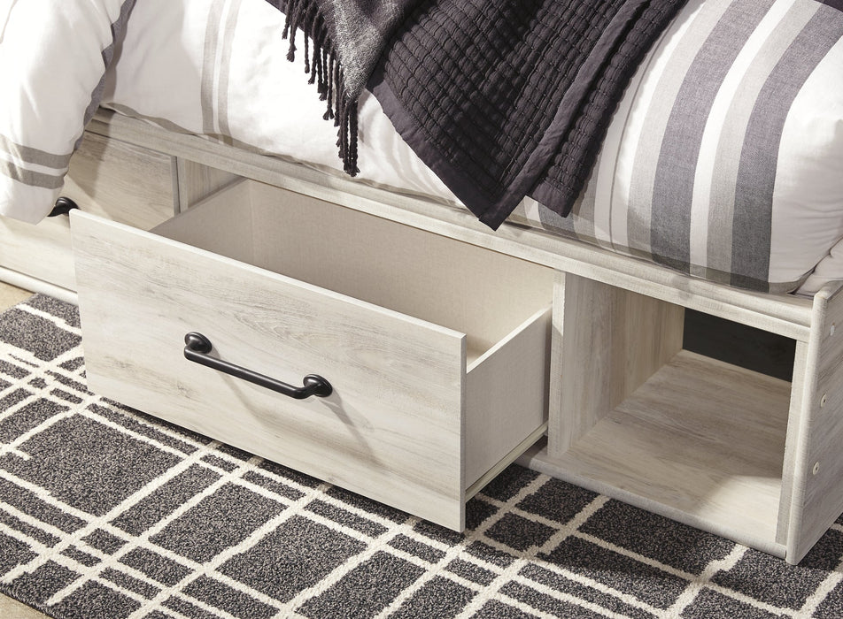 Cambeck Queen Panel Bed with 2 Storage Drawers with Mirrored Dresser, Chest and 2 Nightstands Huntsville Furniture Outlet