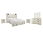 Cambeck Queen Panel Bed with Mirrored Dresser and 2 Nightstands Huntsville Furniture Outlet