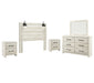 Cambeck Queen Panel Headboard with Mirrored Dresser and 2 Nightstands Huntsville Furniture Outlet