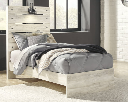 Cambeck Twin Panel Bed with Mirrored Dresser Huntsville Furniture Outlet