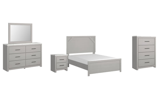 Cottonburg Full Panel Bed with Mirrored Dresser, Chest and Nightstand Huntsville Furniture Outlet