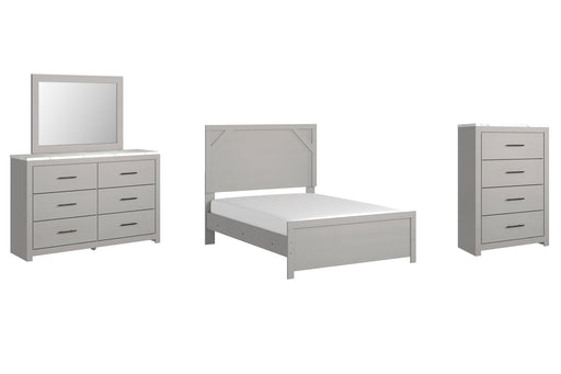 Cottonburg Full Panel Bed with Mirrored Dresser and Chest Huntsville Furniture Outlet