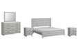 Cottonburg King Panel Bed with Mirrored Dresser and 2 Nightstands Huntsville Furniture Outlet