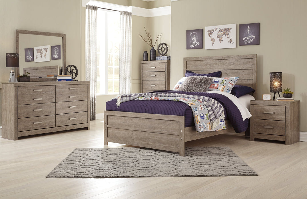 Culverbach Full Panel Bed with Mirrored Dresser, Chest and 2 Nightstands Huntsville Furniture Outlet