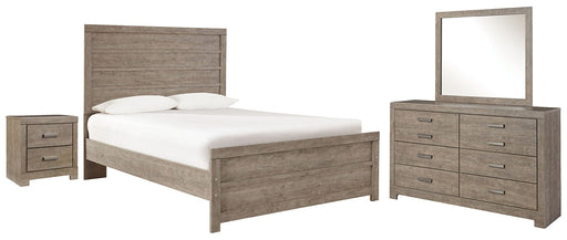 Culverbach Full Panel Bed with Mirrored Dresser and 2 Nightstands Huntsville Furniture Outlet