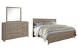 Culverbach King Panel Bed with Mirrored Dresser Huntsville Furniture Outlet