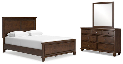 Danabrin Queen Panel Bed with Mirrored Dresser Huntsville Furniture Outlet