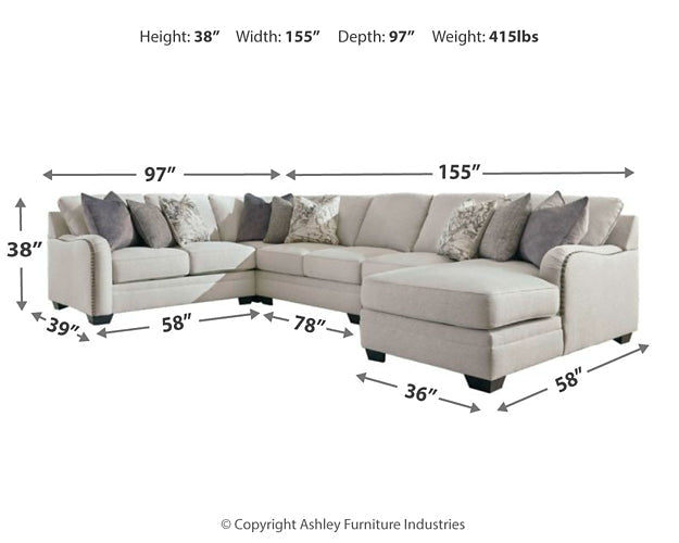 Dellara 5-Piece Sectional with Chaise Huntsville Furniture Outlet