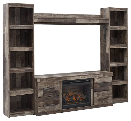 Derekson 4-Piece Entertainment Center with Electric Fireplace Huntsville Furniture Outlet