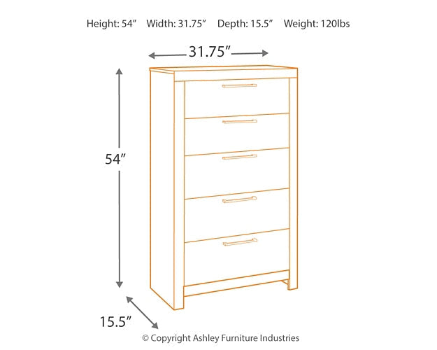 Derekson Five Drawer Chest Huntsville Furniture Outlet