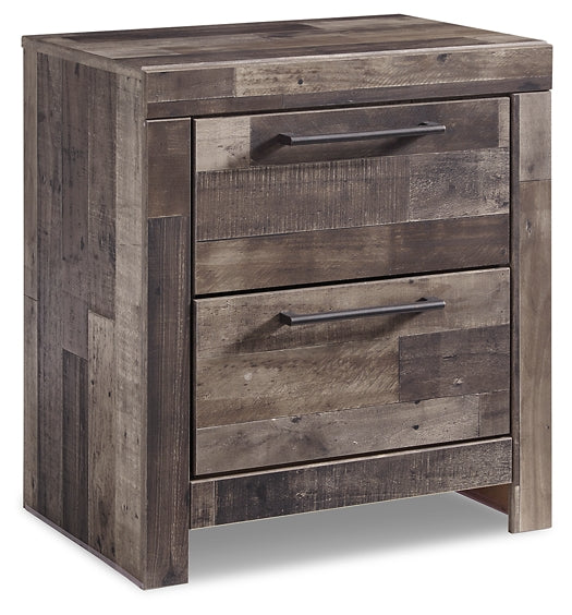 Derekson Full Panel Bed with 2 Storage Drawers with Mirrored Dresser, Chest and 2 Nightstands Huntsville Furniture Outlet