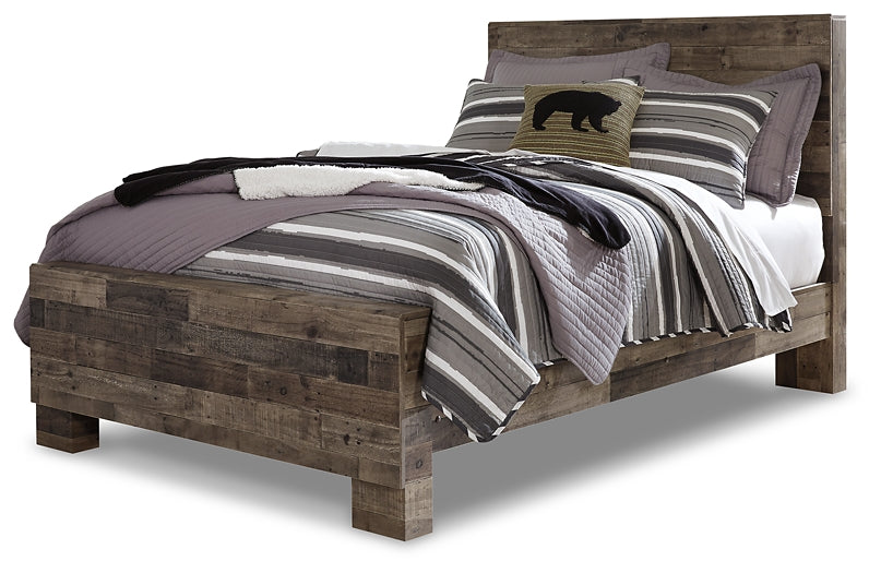 Derekson Full Panel Bed with Mirrored Dresser, Chest and Nightstand Huntsville Furniture Outlet