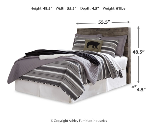 Derekson Full Panel Headboard with Mirrored Dresser, Chest and 2 Nightstands Huntsville Furniture Outlet