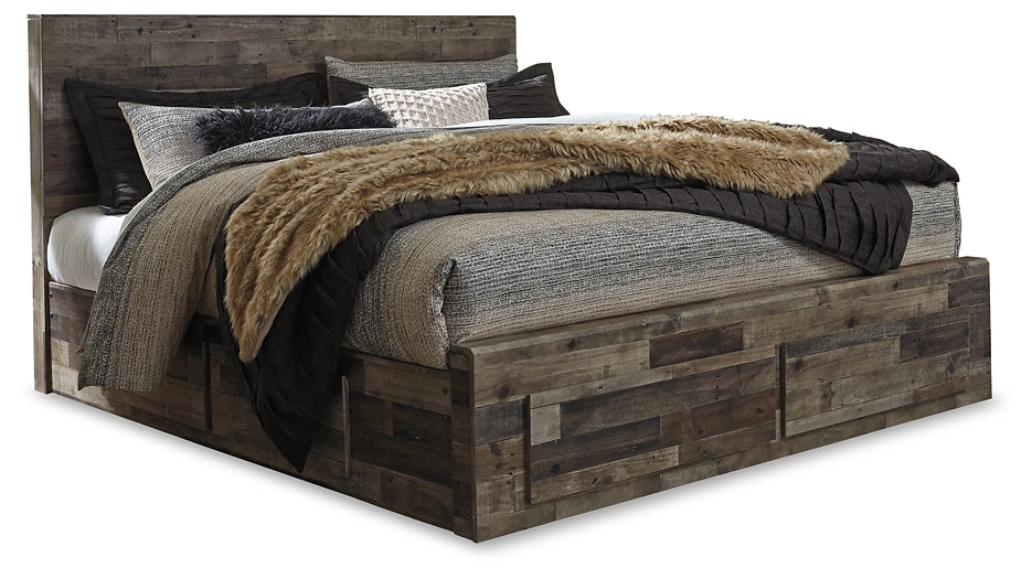 Derekson King Panel Bed with 4 Storage Drawers with Dresser Huntsville Furniture Outlet