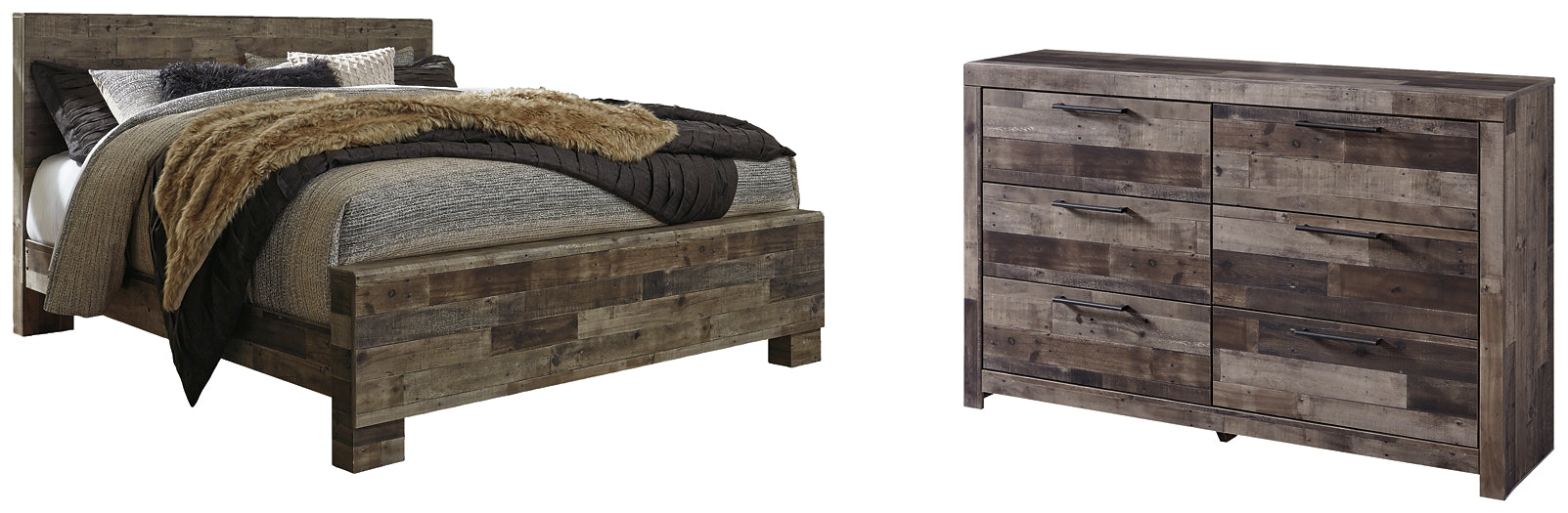 Derekson King Panel Bed with Dresser Huntsville Furniture Outlet