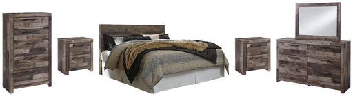 Derekson King Panel Headboard with Mirrored Dresser, Chest and 2 Nightstands Huntsville Furniture Outlet