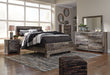 Derekson Queen Panel Bed with Mirrored Dresser, Chest and Nightstand Huntsville Furniture Outlet