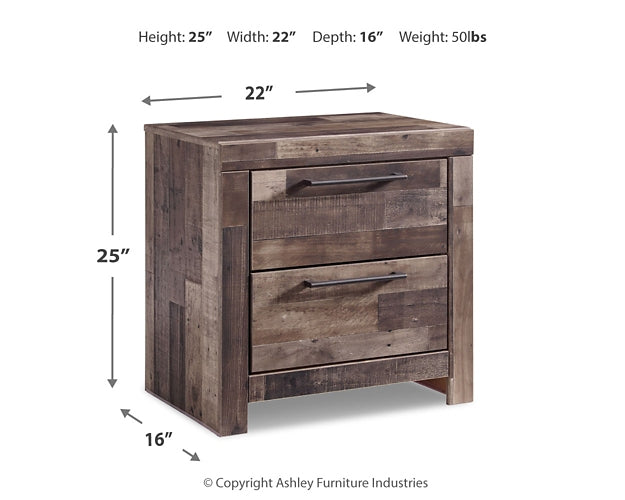 Derekson Queen Panel Bed with Mirrored Dresser and Nightstand Huntsville Furniture Outlet