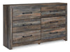 Drystan King Panel Bed with 2 Storage Drawers with Dresser Huntsville Furniture Outlet