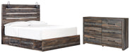 Drystan King Panel Bed with 4 Storage Drawers with Dresser Huntsville Furniture Outlet