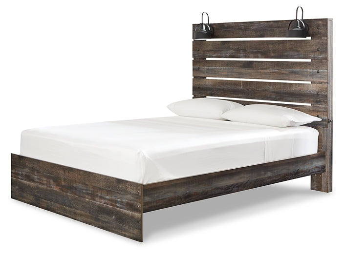 Drystan Queen Panel Bed with 2 Nightstands Huntsville Furniture Outlet