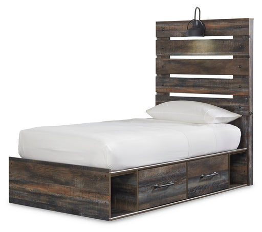 Drystan Twin Panel Bed with 4 Storage Drawers with Dresser Huntsville Furniture Outlet