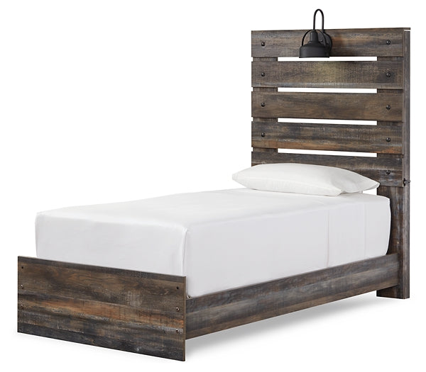 Drystan Twin Panel Bed with Mirrored Dresser and Chest Huntsville Furniture Outlet