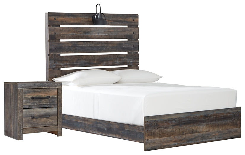 Drystan Twin Panel Bed with Nightstand Huntsville Furniture Outlet