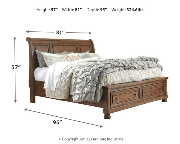 Flynnter Queen Sleigh Bed with 2 Storage Drawers with Dresser with Dresser Huntsville Furniture Outlet