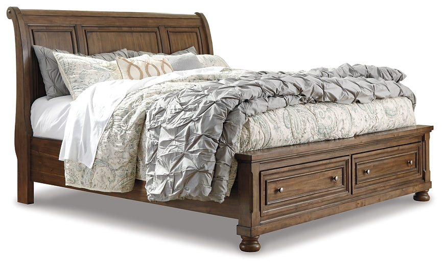 Flynnter Queen Sleigh Bed with 2 Storage Drawers with Dresser with Dresser Huntsville Furniture Outlet