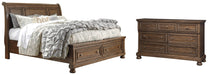 Flynnter Queen Sleigh Bed with 2 Storage Drawers with Dresser with Dresser Huntsville Furniture Outlet