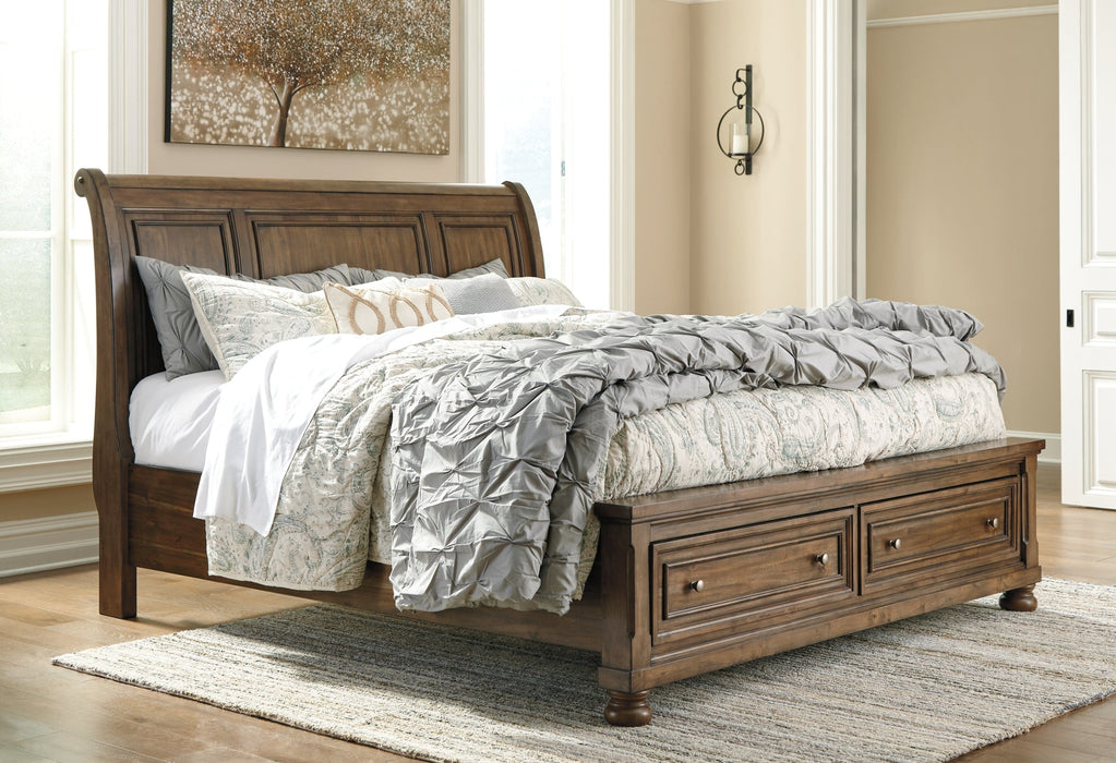 Flynnter Queen Sleigh Bed with 2 Storage Drawers with Dresser with Dresser Huntsville Furniture Outlet