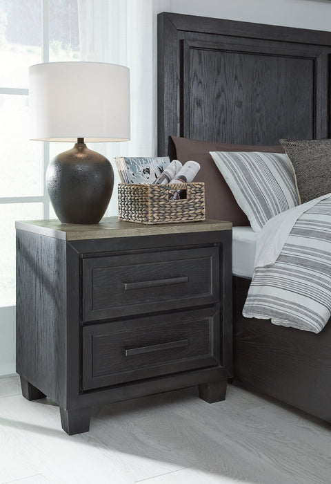 Foyland California King Panel Storage Bed with Mirrored Dresser, Chest and 2 Nightstands Huntsville Furniture Outlet