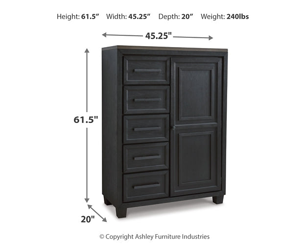 Foyland California King Panel Storage Bed with Mirrored Dresser and Chest Huntsville Furniture Outlet