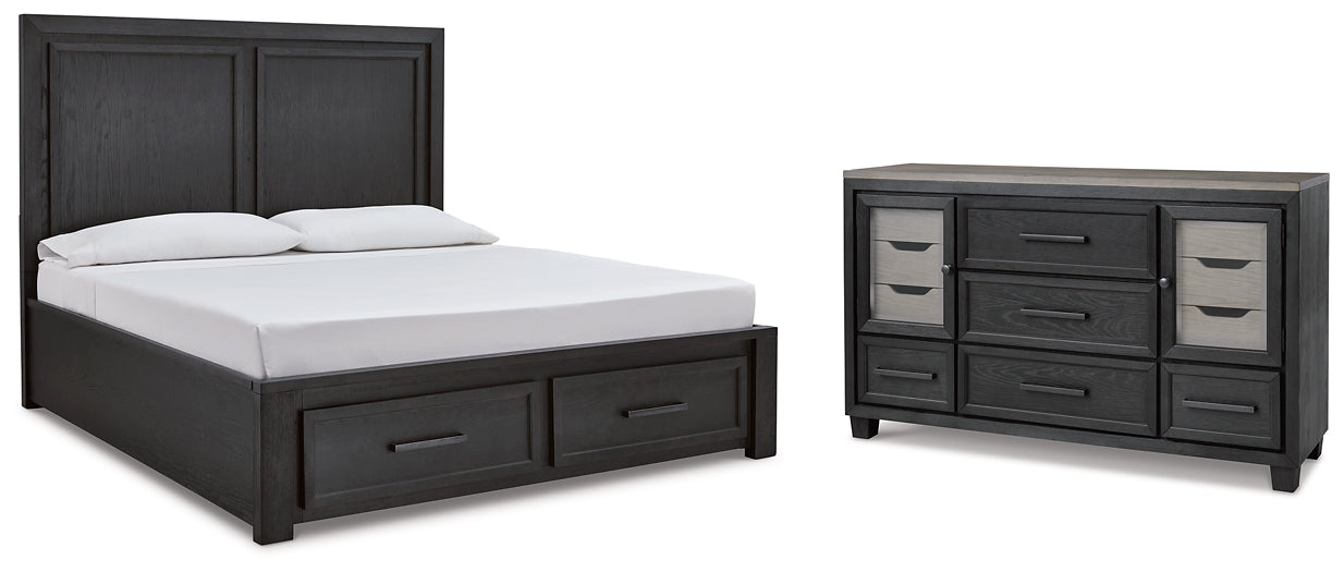 Foyland Queen Panel Storage Bed with Dresser Huntsville Furniture Outlet