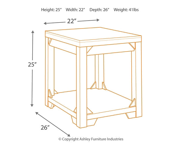 Fregine Rectangular End Table Huntsville Furniture Outlet