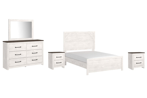 Gerridan Full Panel Bed with Mirrored Dresser and 2 Nightstands Huntsville Furniture Outlet