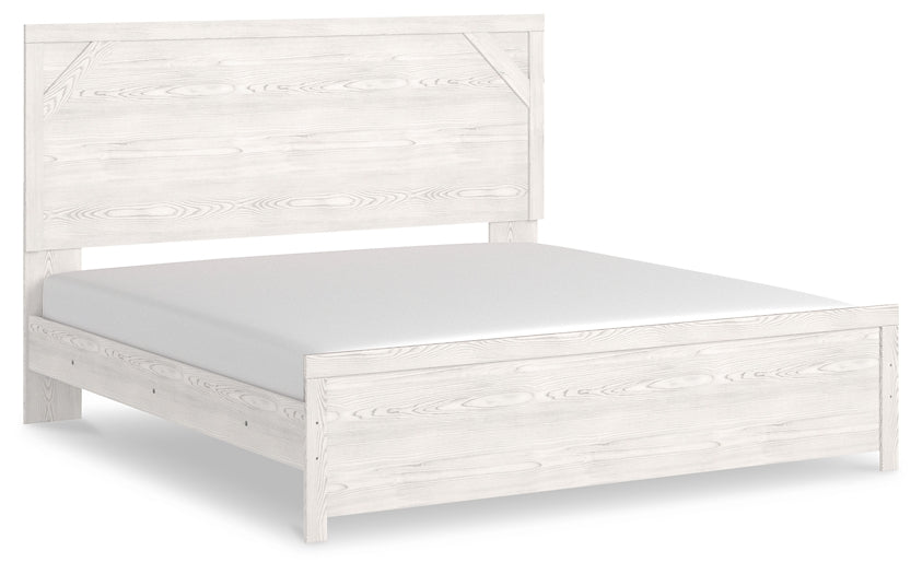 Gerridan King Panel Bed with Mirrored Dresser and Nightstand Huntsville Furniture Outlet