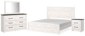 Gerridan King Panel Bed with Mirrored Dresser and Nightstand Huntsville Furniture Outlet