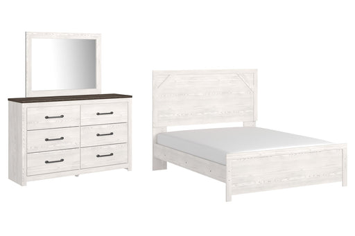 Gerridan Queen Panel Bed with Mirrored Dresser Huntsville Furniture Outlet