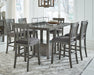 Hallanden Counter Height Dining Table and 6 Barstools with Storage Huntsville Furniture Outlet