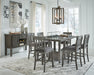 Hallanden Counter Height Dining Table and 6 Barstools with Storage Huntsville Furniture Outlet