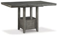 Hallanden Counter Height Dining Table and 6 Barstools with Storage Huntsville Furniture Outlet