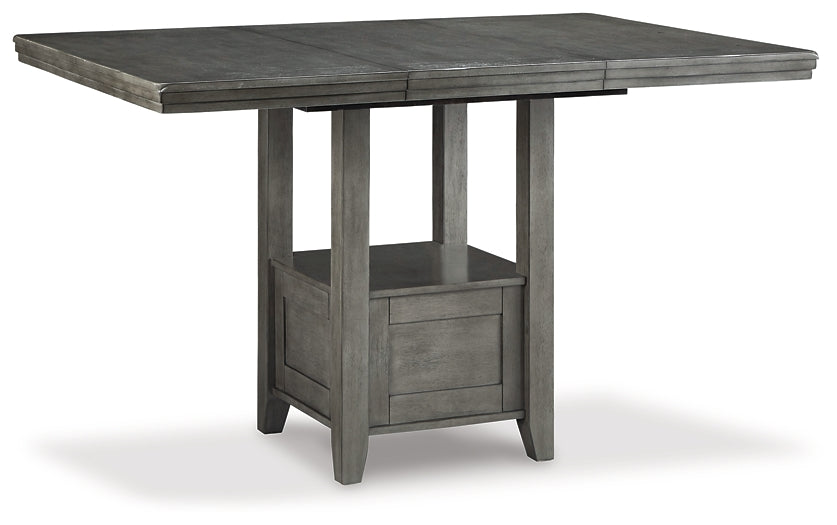 Hallanden Counter Height Dining Table and 6 Barstools with Storage Huntsville Furniture Outlet