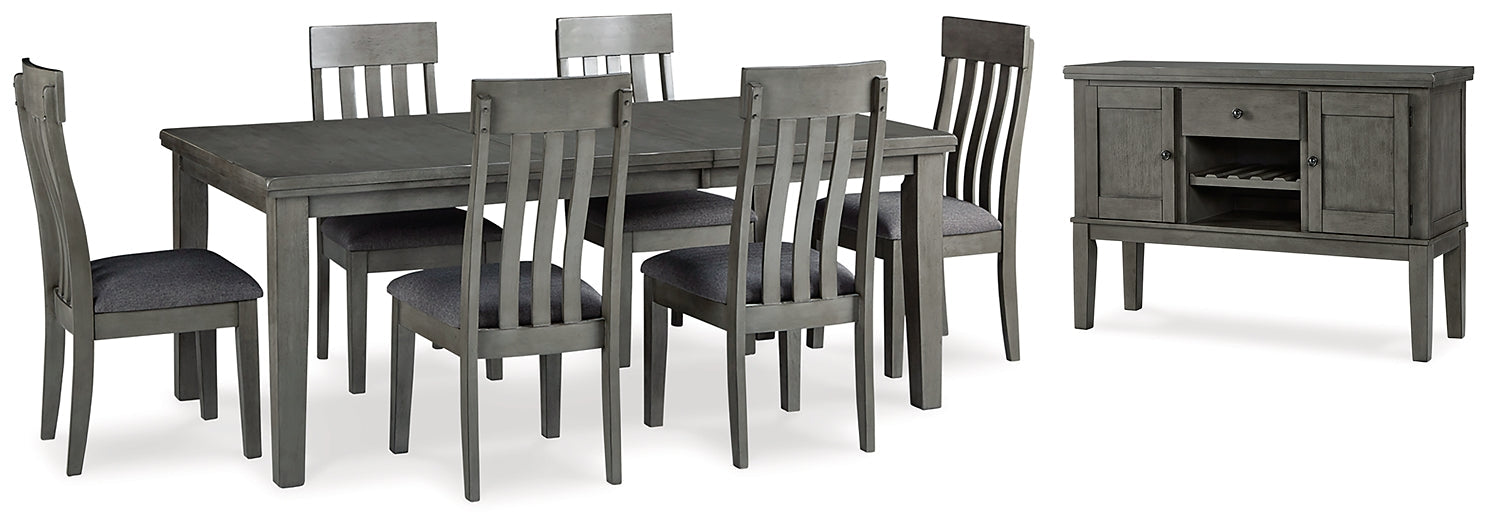 Hallanden Dining Table and 6 Chairs with Storage Huntsville Furniture Outlet