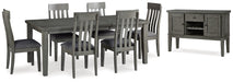 Hallanden Dining Table and 6 Chairs with Storage Huntsville Furniture Outlet